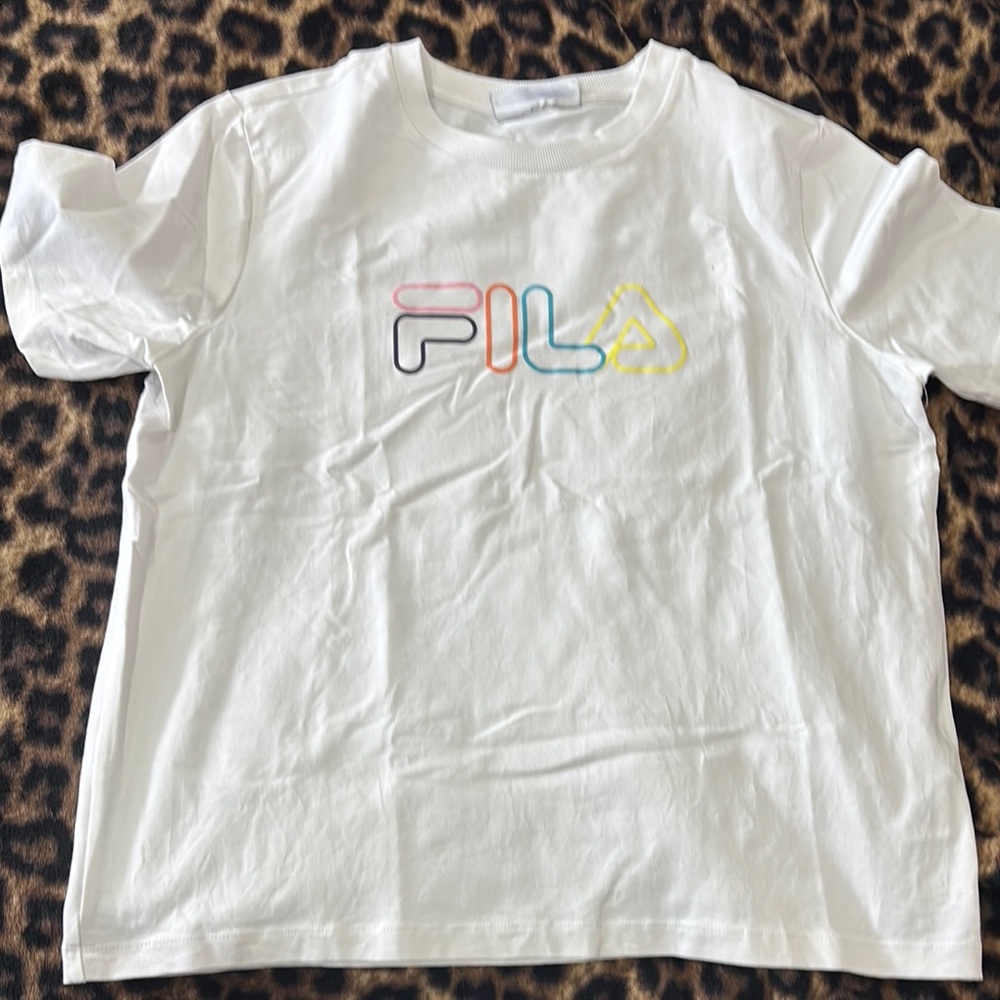 Fila White Crew Neck Short Sleeve Tee